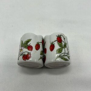 Set of Two Vintage Miniture Strawberry Candle Holders